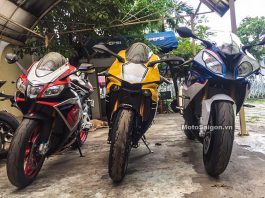 Aprilia RSV4 SF vs Yamaha R1 2016 60th Anniversary vs BMW S1000RR 2016