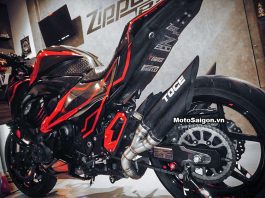 Kawasaki Z800 len tem đấu với những đường chỉ màu đỏn đơn giản mà đẹp