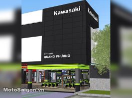 Hình ảnh kiến trúc Cửa hàng Đại lý Kawasaki chính hãng tại Long An