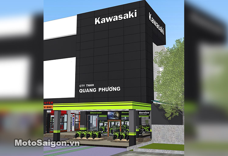 Hình ảnh kiến trúc Cửa hàng Đại lý Kawasaki chính hãng tại Long An