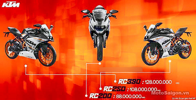 Ưu đãi giá bán KTM RC 200 250 390 mới nhất
