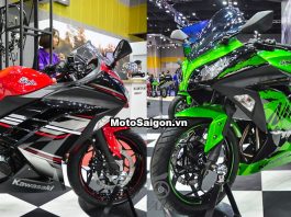 Kawasaki Ninja 300 2017 mới tem màu xanh và đỏ