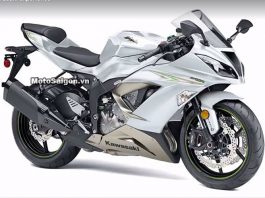 Ninja ZX-6R 2017 màu trắng xám Titanium đàn em của ZX-10R 2017