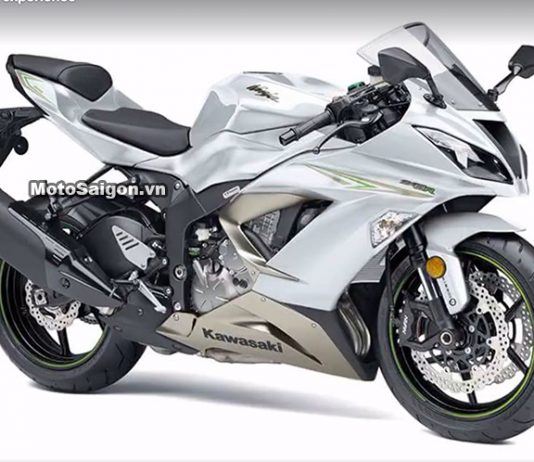 Ninja ZX-6R 2017 màu trắng xám Titanium đàn em của ZX-10R 2017