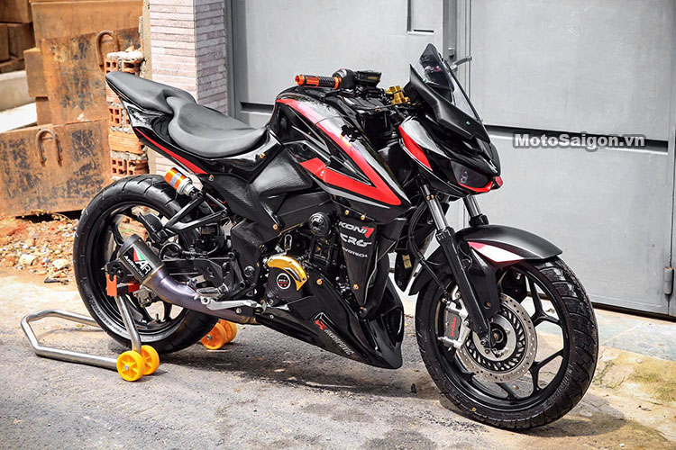 Bajaj Pulsar NS 200 modified to kawasaki Z1000