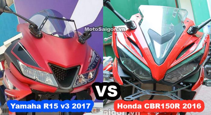 So sánh Yamaha R15 v3 2017 vs Honda CBR150R ngoại hình