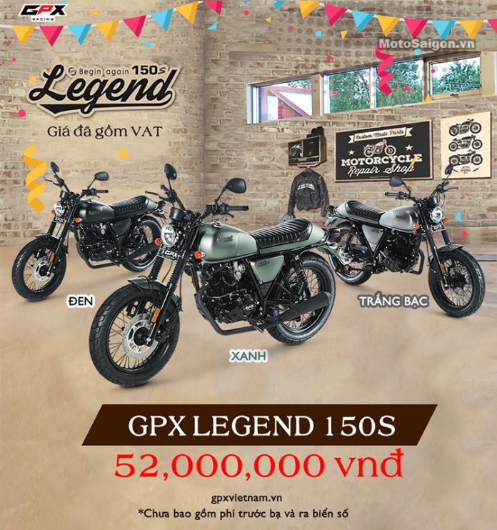 Đã có giá xe GPX Legend 150S và Legend 200 chính hãng - Motosaigon