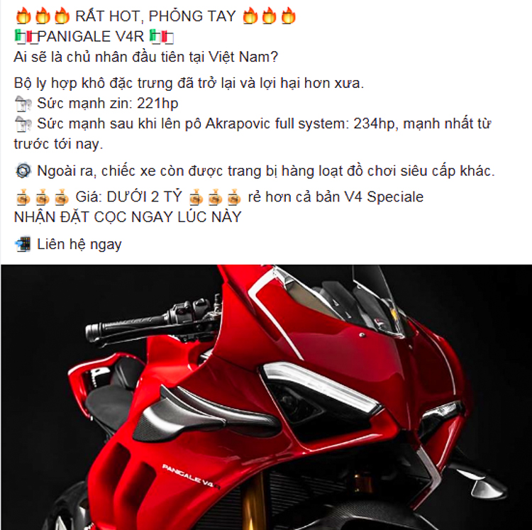 Cực sốc với giá xe Ducati Panigale V4R sắp bán chính hãng tại VN