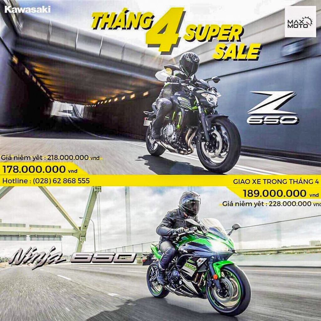 Kawasaki ưu đãi giá xe Ninja 650 và Z650 lên đến 40 triệu đồng