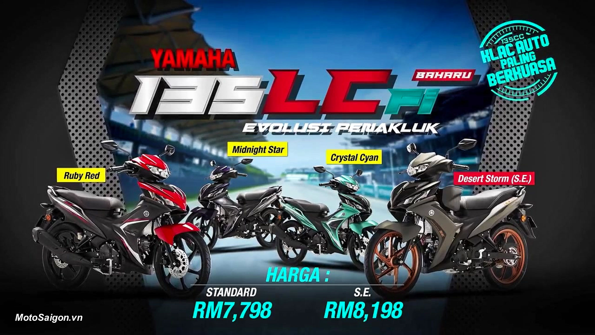 Yamaha 135 LC 2022 bất ngờ ra mắt mẫu mới kèm giá bán tại Malaysia