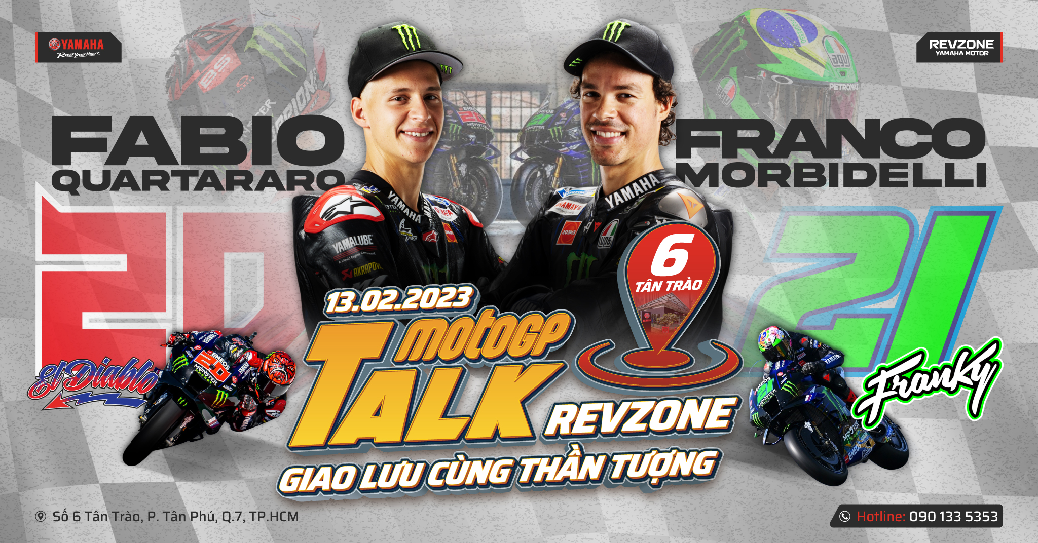 Revzone Yamaha Motor mời 2 tay đua MotoGP Fabio & Franco về Việt Nam