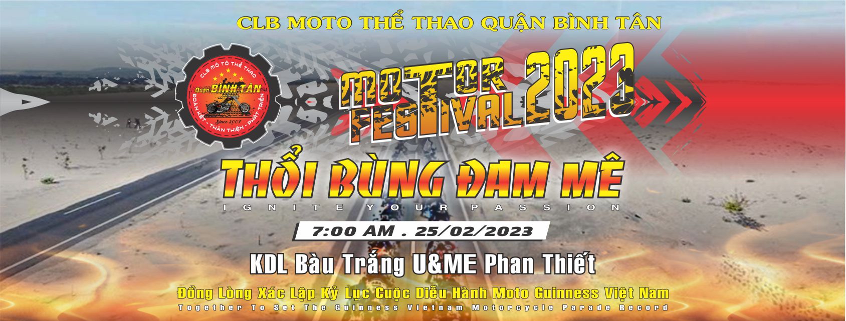 Lễ Hội Mô Tô Việt Nam 2023 xác lập Guinness sắp diễn ra tại KDL Bàu Trắng U&Me