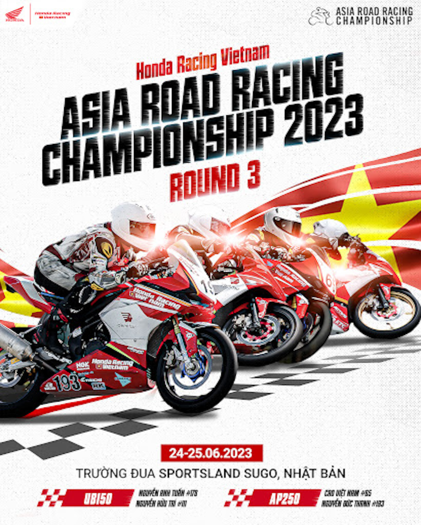 Chặng 3 Giải đua Mô tô Châu Á (ARRC) 2023 sẽ diễn ra tại trường đua Sugo, Nhật Bản