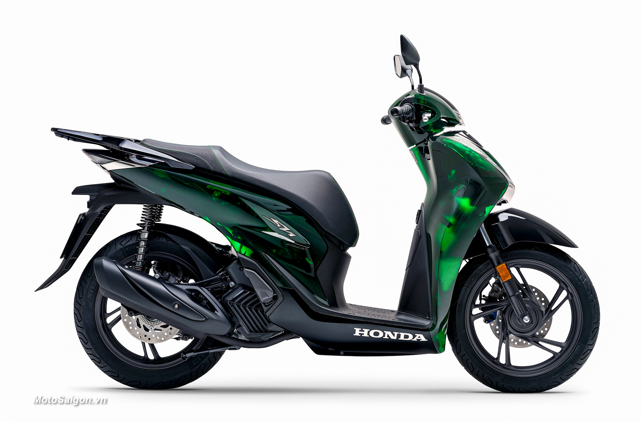 Honda Sh 2024 cận cảnh Sh125i Sh150i trong suốt màu xanh lá