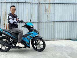 Yamaha 135LC 2025 nhập khẩu Malaysia màu xanh Aqua Blue đánh giá xe