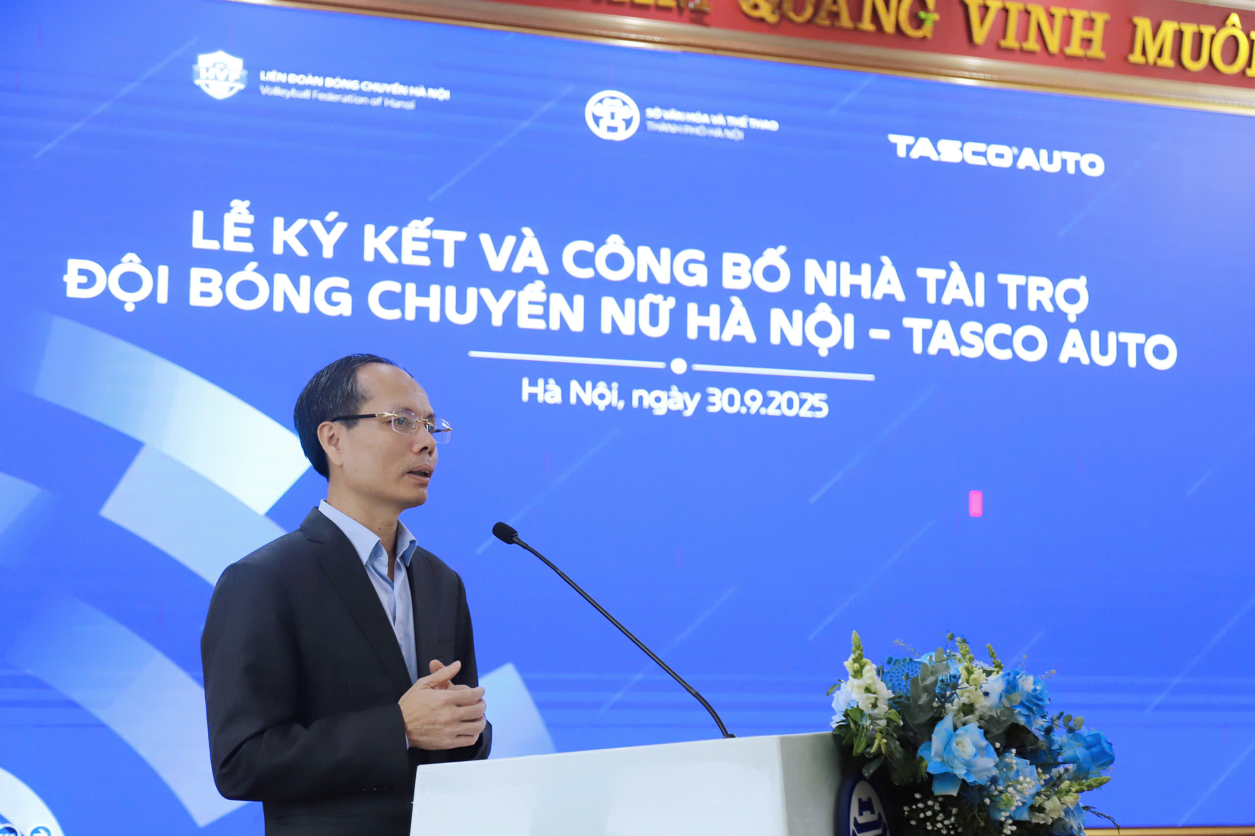 Ông Nguyễn Thế Minh - Phó Chủ tịch HĐQT công ty Cổ phần Tasco phát biểu tại sự kiện
