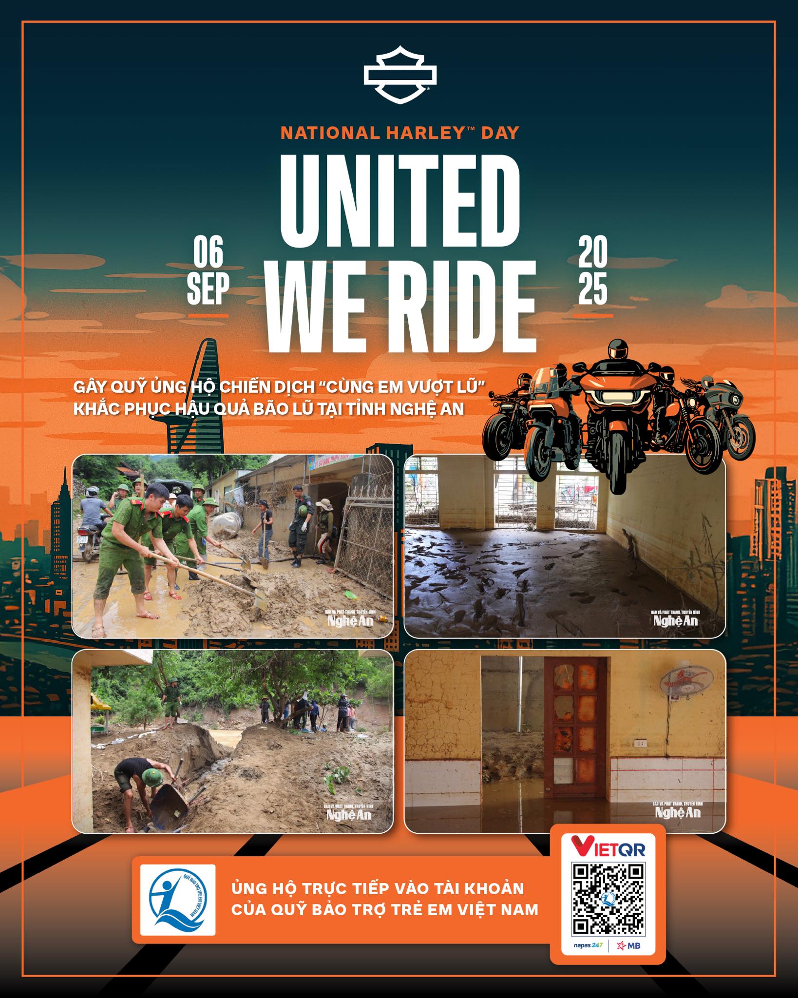 UNITED WE RIDE 2025: LỜI KÊU GỌI CỘNG ĐỒNG HARLEY-DAVIDSON CHUNG TAY "CÙNG EM VƯỢT LŨ"