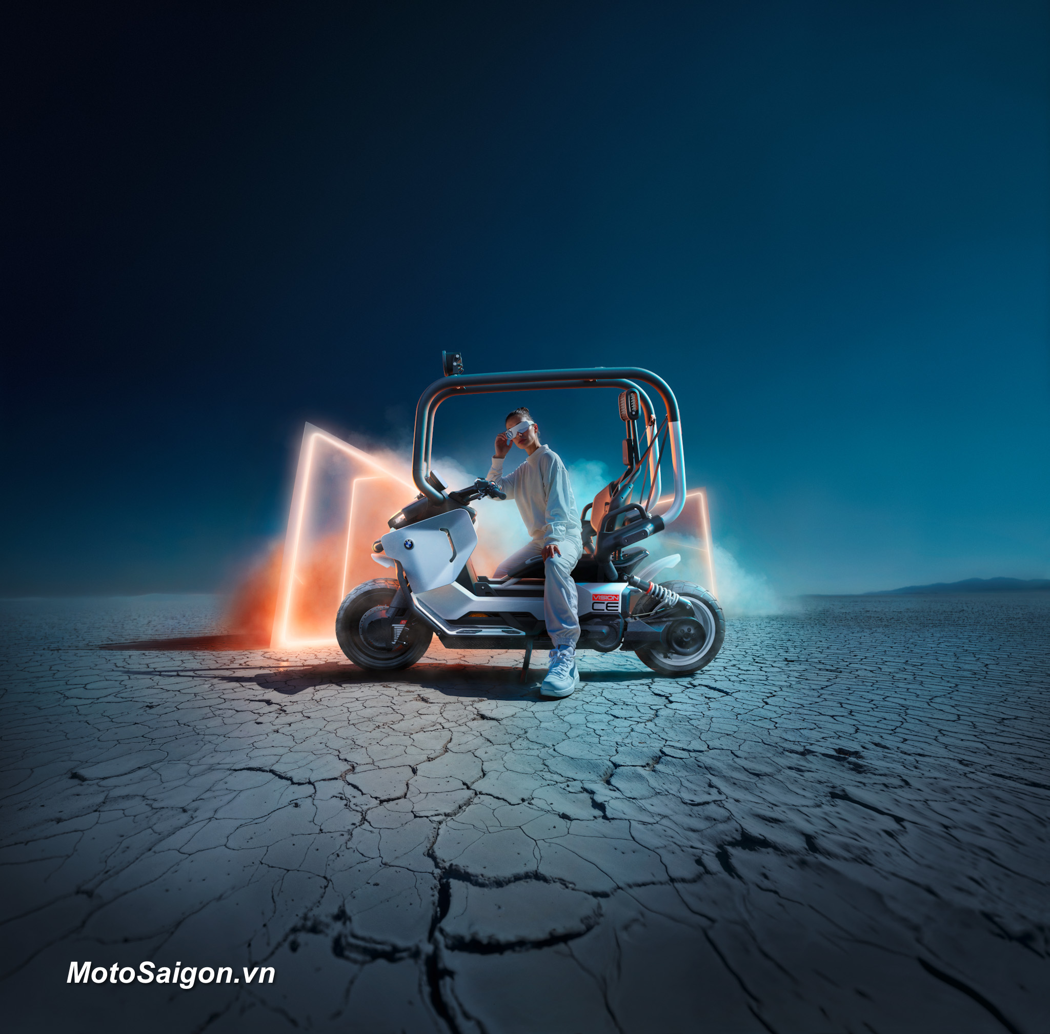 BMW Motorrad Vision CE mô tô điện đột phá đậm chất camping