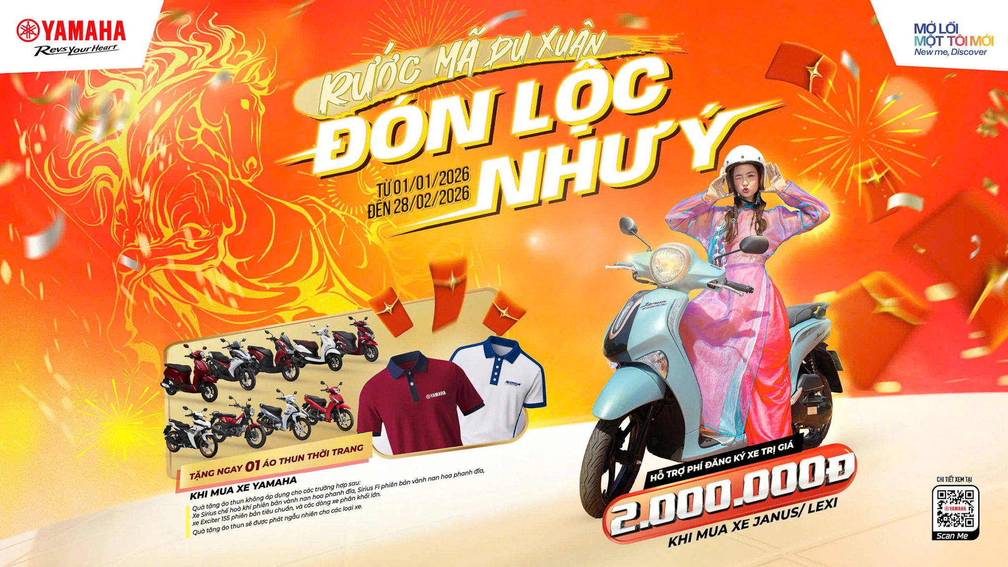 Đón lộc đầu năm, Yamaha Motor Việt Nam tung loạt ưu đãi cho người mua xe