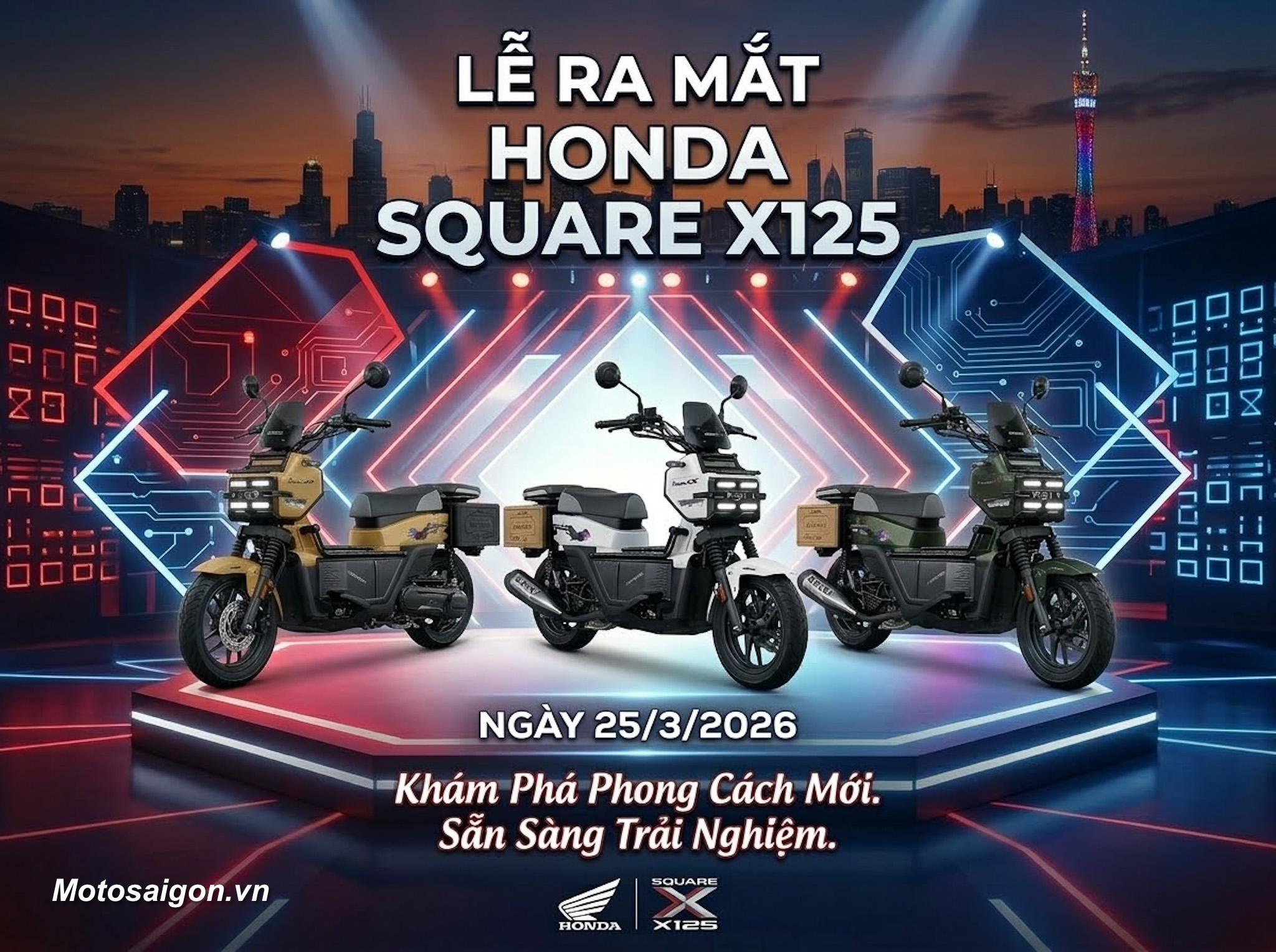 Xe tay ga hình hộp vuông Honda Square X125 chốt ngày ra mắt
