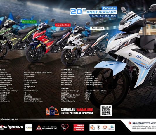 Yamaha 135LC 20th Anniversary 2026 ra mắt 4 bản màu kỷ niệm 20 năm